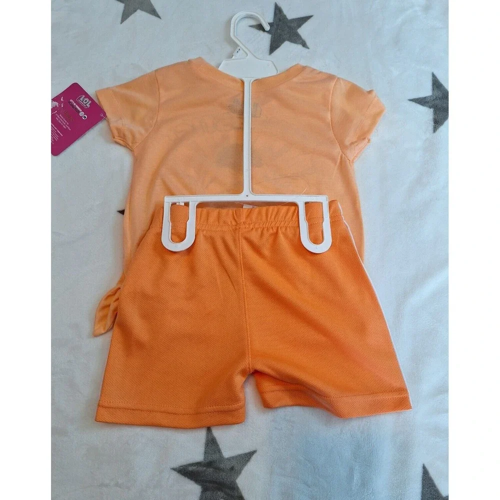 L.O.L. Surprise! 2 pc. Short & T-Shirt Set Size 3T Funtastic! Orange New - Picture 3 of 9